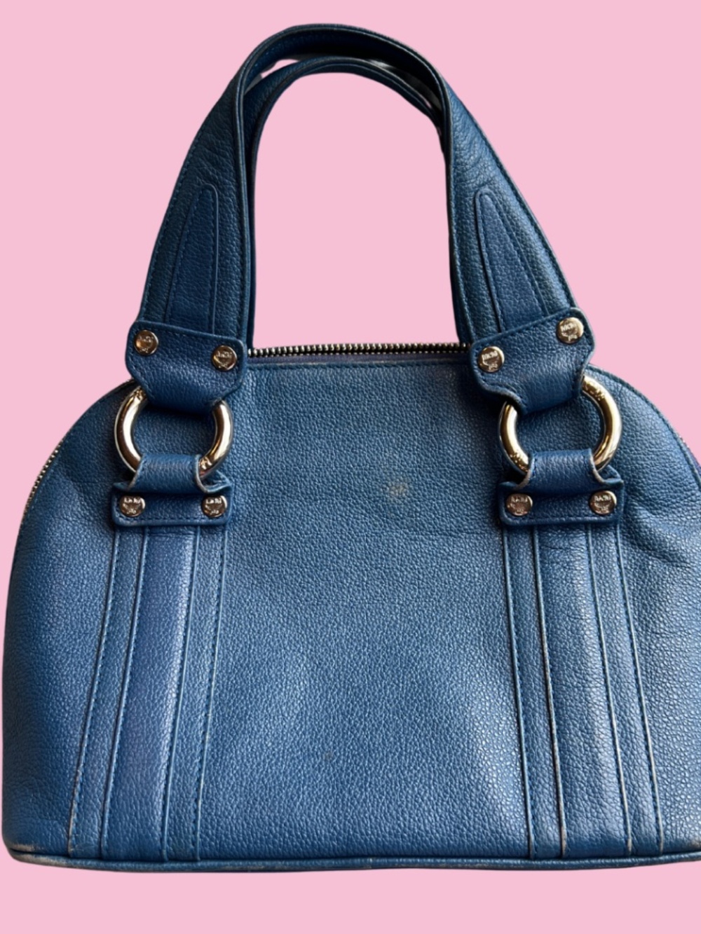 Authentic Blue MCM Handbag With Top Handle - Picture 2 of 4